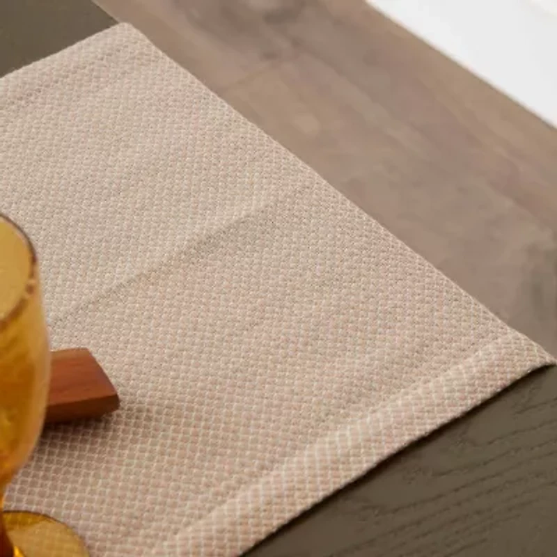 Design Imports Stone Bordered Dobby Table Runner
