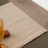 Design Imports Stone Bordered Dobby Table Runner