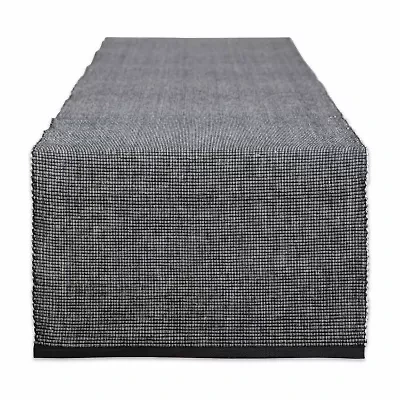 Design Imports Black/White 2-Tone Ribbed Table Runner