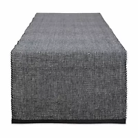 Design Imports Black/White 2-Tone Ribbed Table Runner