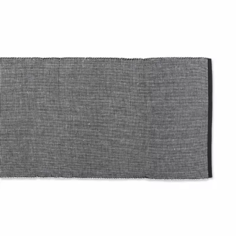 Design Imports Black/White 2-Tone Ribbed Table Runner