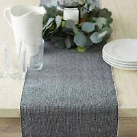 Design Imports Black/White 2-Tone Ribbed Table Runner