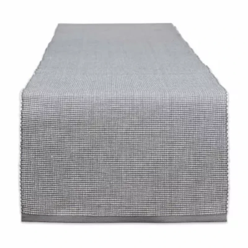 Design Imports Gray/White 2-Tone Ribbed Table Runner