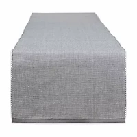 Design Imports Gray/White 2-Tone Ribbed Table Runner