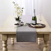 Design Imports Gray/White 2-Tone Ribbed Table Runner