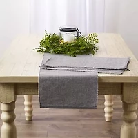 Design Imports Gray/White 2-Tone Ribbed Table Runner