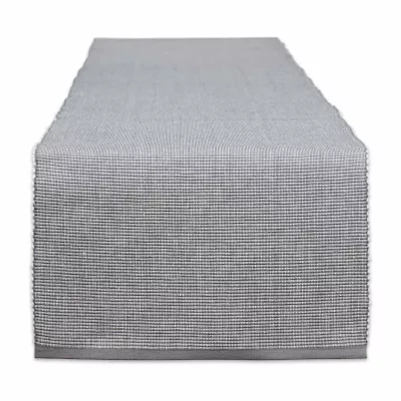 Design Imports Gray/White 2-Tone Ribbed Table Runner