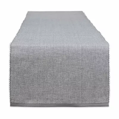 Design Imports Gray/White 2-Tone Ribbed Table Runner