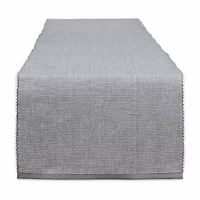 Design Imports Gray/White 2-Tone Ribbed Table Runner