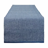 Design Imports Navy/White 2-Tone Ribbed Table Runner