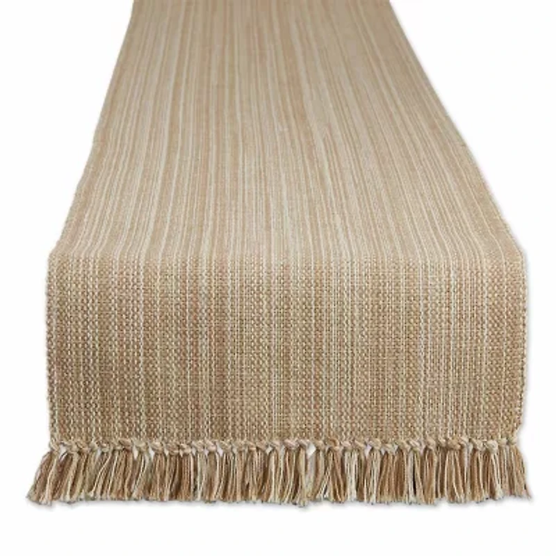 Design Imports Taupe Variegated Fringe Table Runner