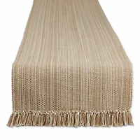 Design Imports Taupe Variegated Fringe Table Runner
