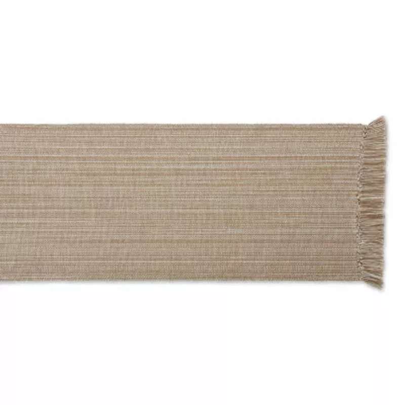 Design Imports Taupe Variegated Fringe Table Runner