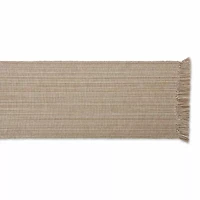 Design Imports Taupe Variegated Fringe Table Runner