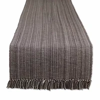 Design Imports Gray Variegated Fringe Table Runner