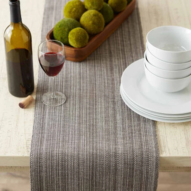 Design Imports Gray Variegated Fringe Table Runner