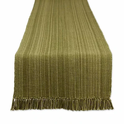 Design Imports Olive Green Variegated Fringe Table Runner