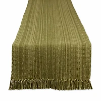 Design Imports Olive Green Variegated Fringe Table Runner