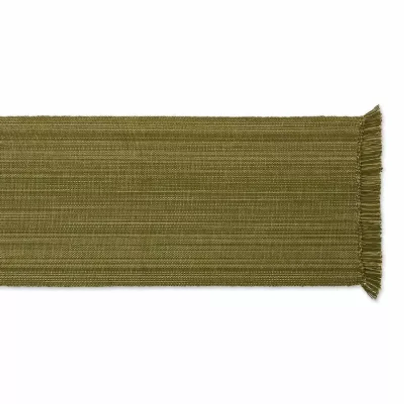 Design Imports Olive Green Variegated Fringe Table Runner