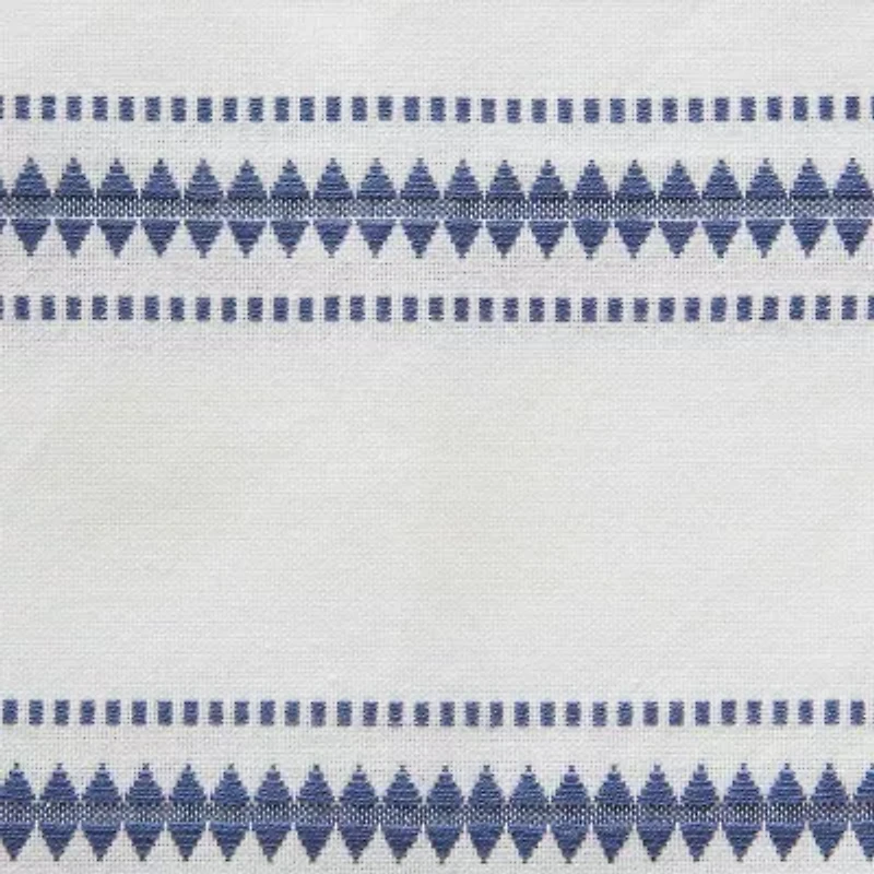 Design Imports French Blue Zig Dobby Stripe Table Runner