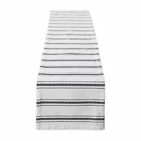 Design Imports Black Zig Dobby Stripe Table Runner