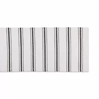 Design Imports Black Zig Dobby Stripe Table Runner