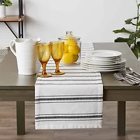 Design Imports Black Zig Dobby Stripe Table Runner