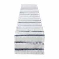 Design Imports French Blue Zig Dobby Stripe Table Runner