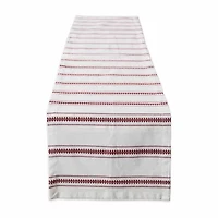 Design Imports Barn Red Zig Dobby Stripe Table Runner