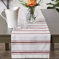 Design Imports Barn Red Zig Dobby Stripe Table Runner