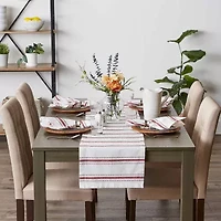 Design Imports Barn Red Zig Dobby Stripe Table Runner