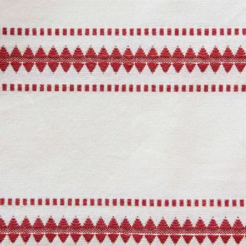 Design Imports Barn Red Zig Dobby Stripe Table Runner