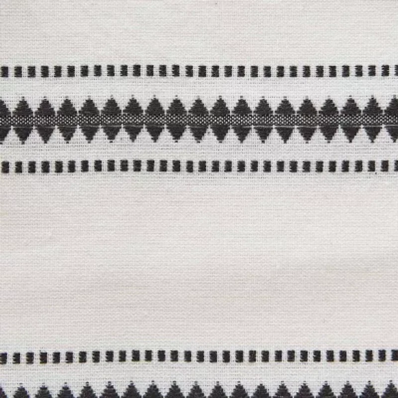 Design Imports Black Zig Dobby Stripe Table Runner