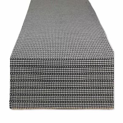 Design Imports Black Farmhouse Gingham Table Runner