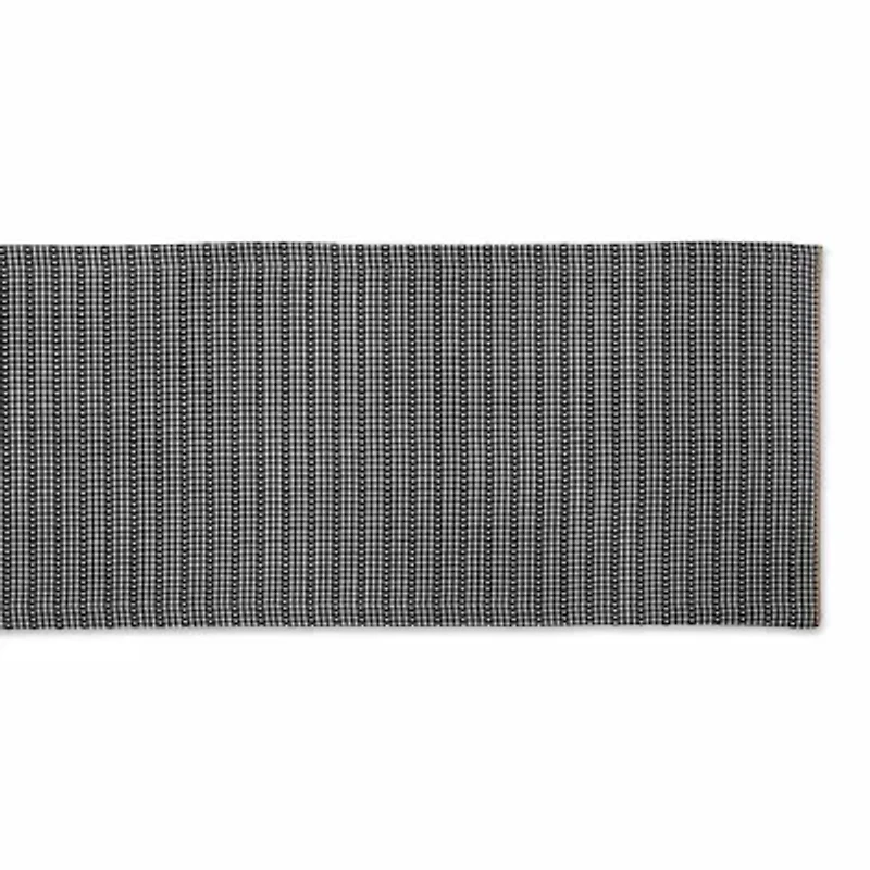 Design Imports Black Farmhouse Gingham Table Runner