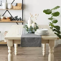 Design Imports Black Farmhouse Gingham Table Runner