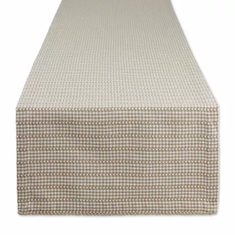 Design Imports Stone Farmhouse Gingham Table Runner
