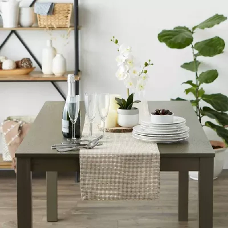 Design Imports Stone Farmhouse Gingham Table Runner