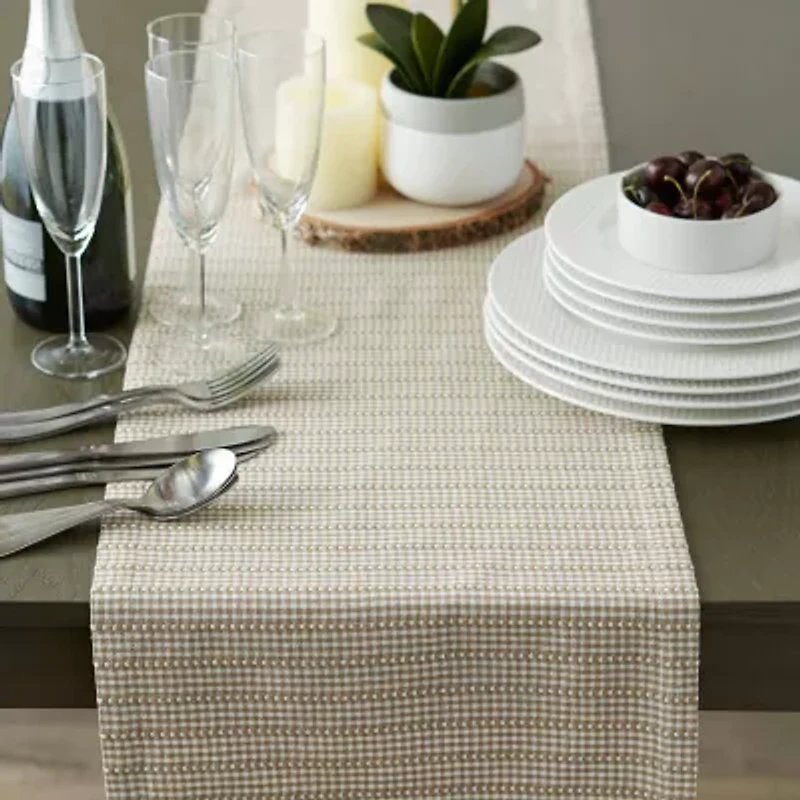 Design Imports Stone Farmhouse Gingham Table Runner