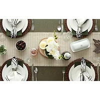 Design Imports Stone Farmhouse Gingham Table Runner