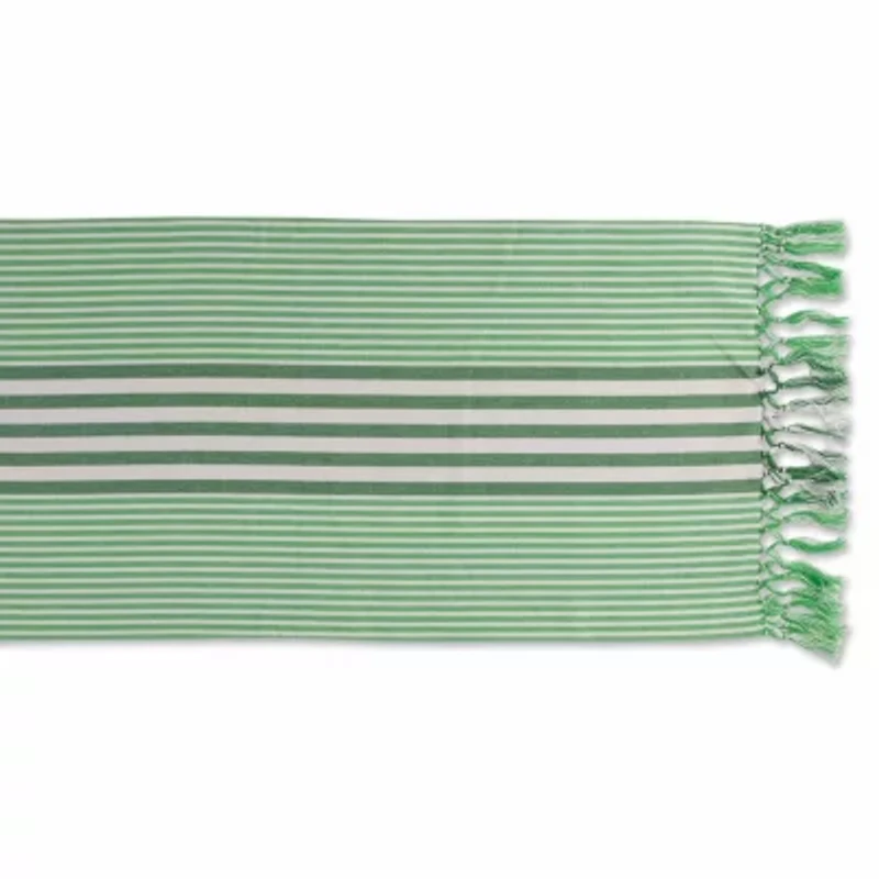 Design Imports Grass Green Stripes Table Runner