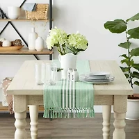 Design Imports Grass Green Stripes Table Runner