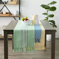 Design Imports Grass Green Stripes Table Runner