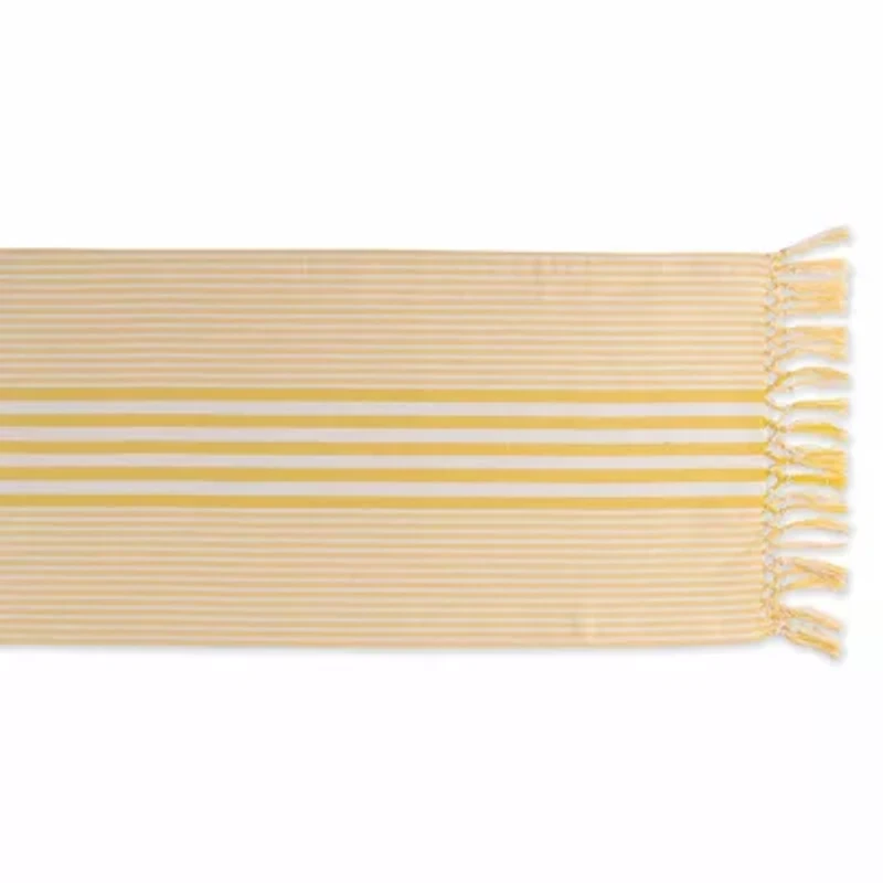 Design Imports Deep Yellow Stripes Table Runner