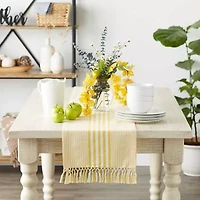 Design Imports Deep Yellow Stripes Table Runner