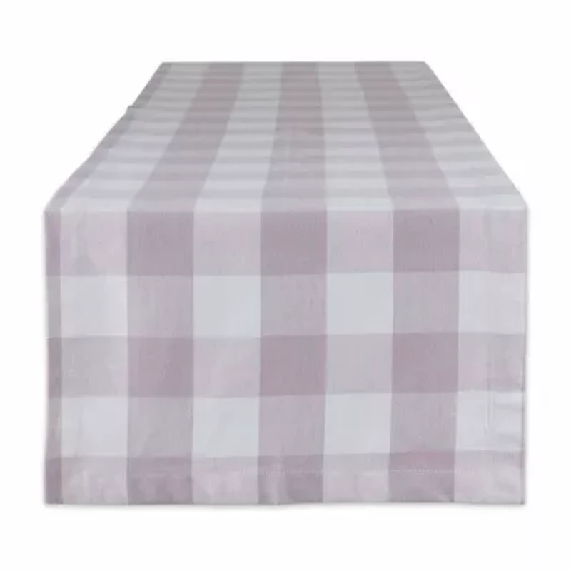 Design Imports Dusty Lilac Buffalo Check Table Runner