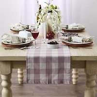 Design Imports Dusty Lilac Buffalo Check Table Runner