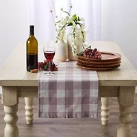 Design Imports Dusty Lilac Buffalo Check Table Runner