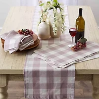 Design Imports Dusty Lilac Buffalo Check Table Runner