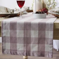 Design Imports Dusty Lilac Buffalo Check Table Runner